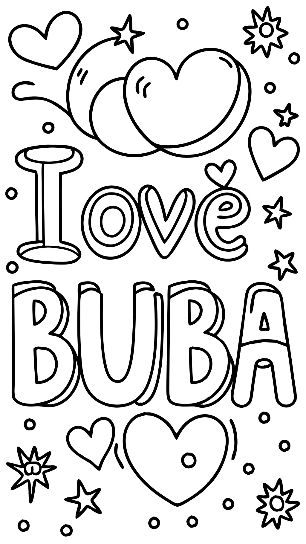 i love bubba coloring page